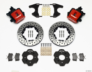 Picture of Wilwood Combination Parking Brake Rear Kit 11-00in Drilled Red Civic - Integra Drum 2-46 Hub Offset