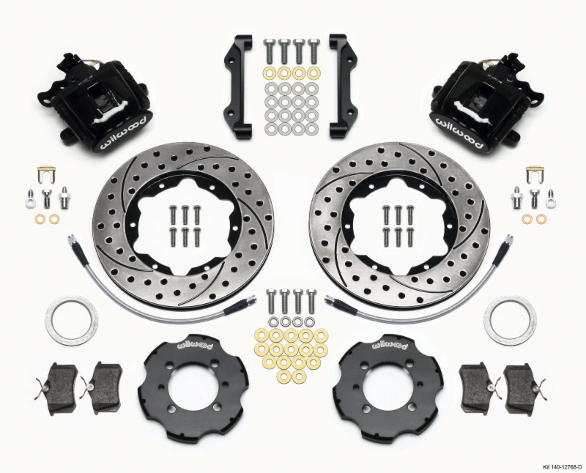 Picture of Wilwood Combination Parking Brake Rear Kit 11-00in Drilled 2012 Fiat 500 w- Lines
