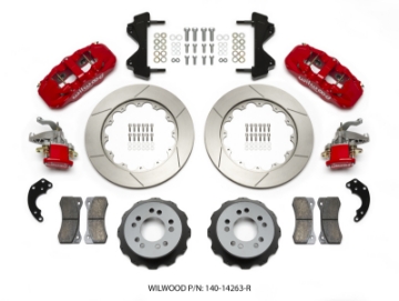 Picture of Wilwood AERO4 - MC4 Rear Kit 14-00 Red Currie Pro-Tour Unit Bearing Floater