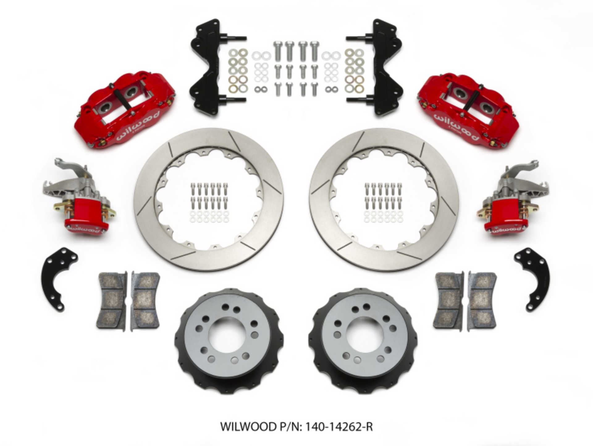 Picture of Wilwood Narrow Superlite 4R - MC4 Rear Kit 12-88 Red Currie Pro-Tour Unit Bearing Floater