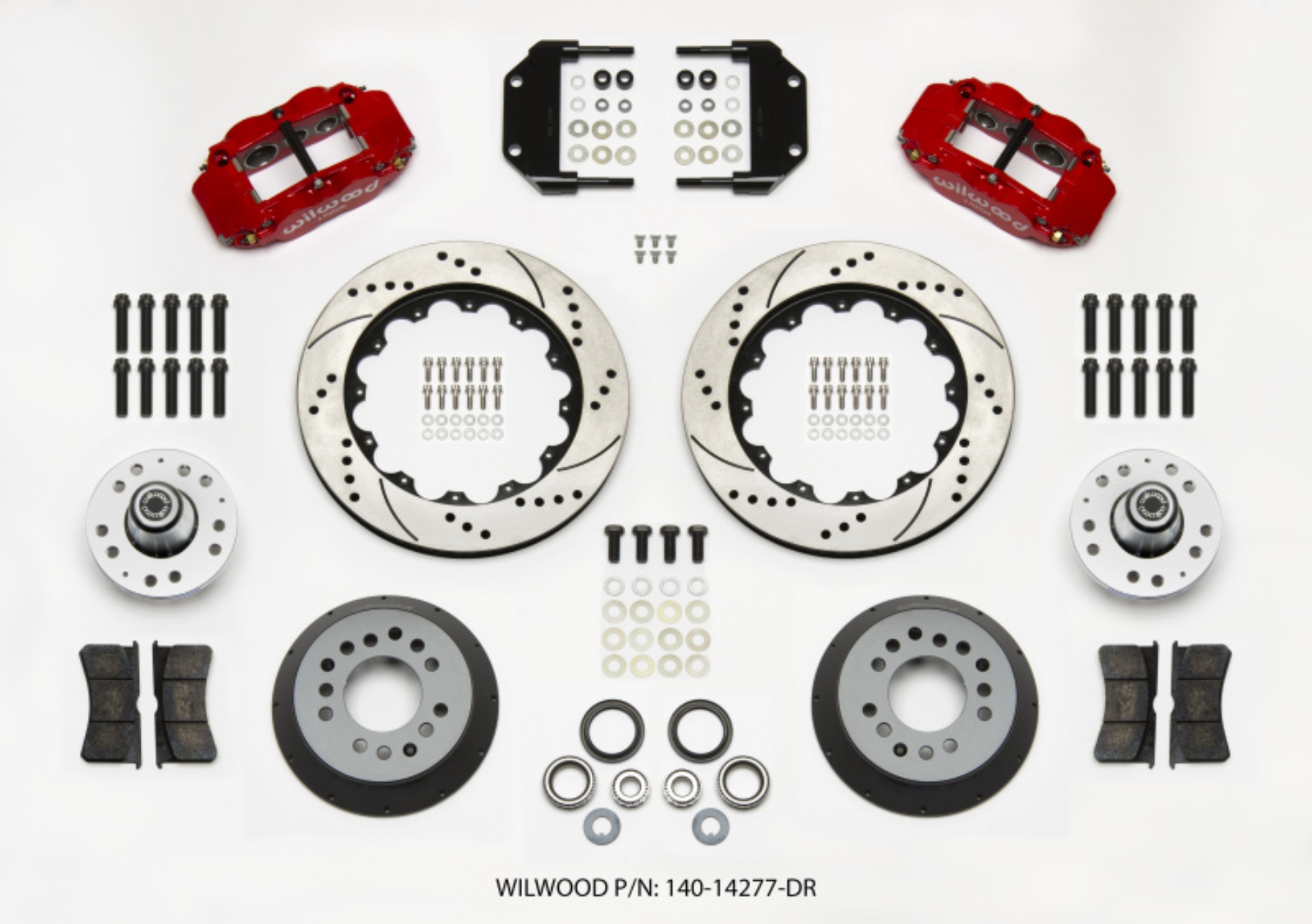 Picture of Wilwood Narrow Superlite 6R Front Hub Kit 14-00in Drill Red Magnum Force Drop Spindle