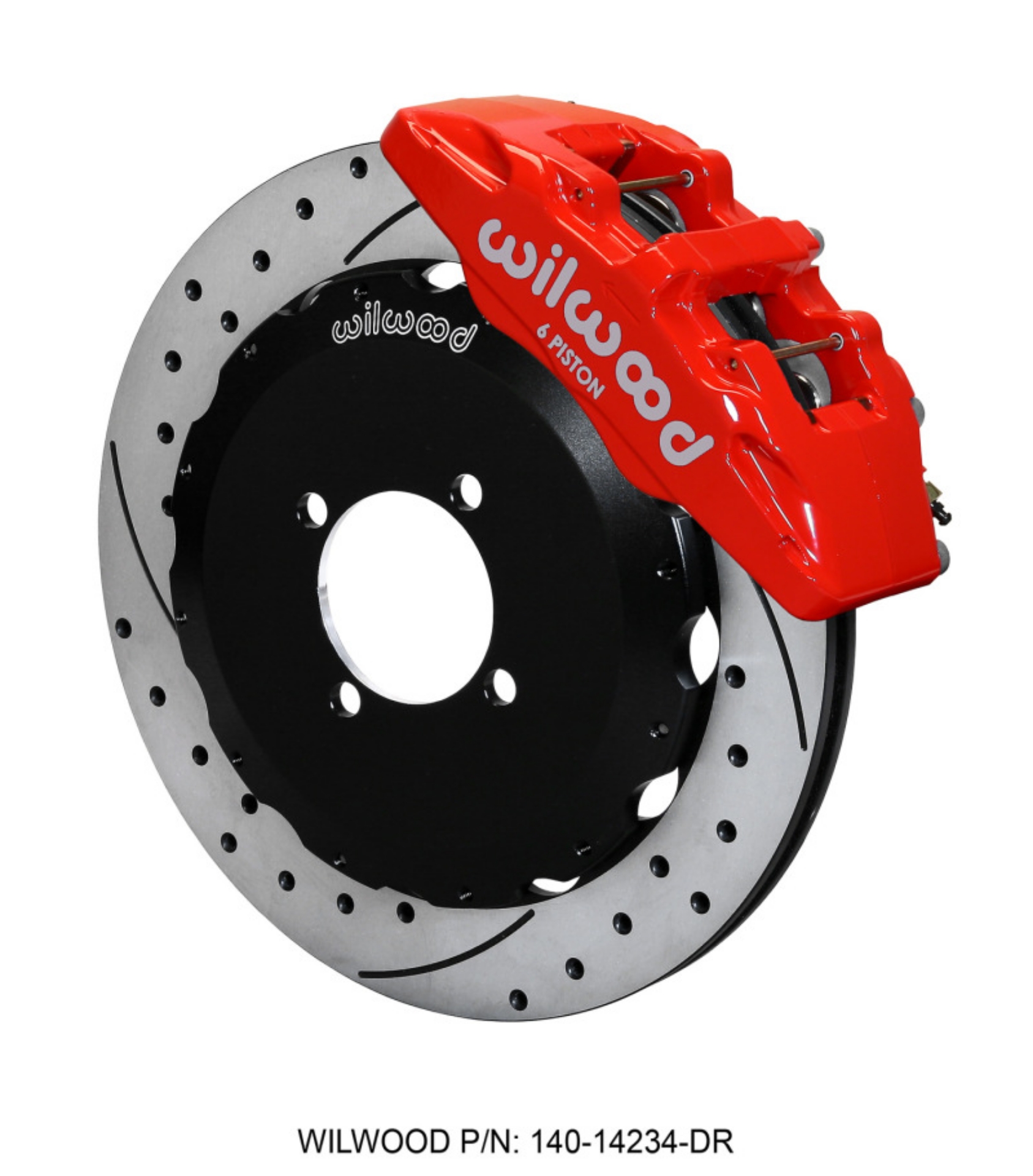 Picture of Wilwood Dynapro 6 Front Hat Kit 12-88in Drilled Red 2016-Up Mazda MX5 Miata w- Lines