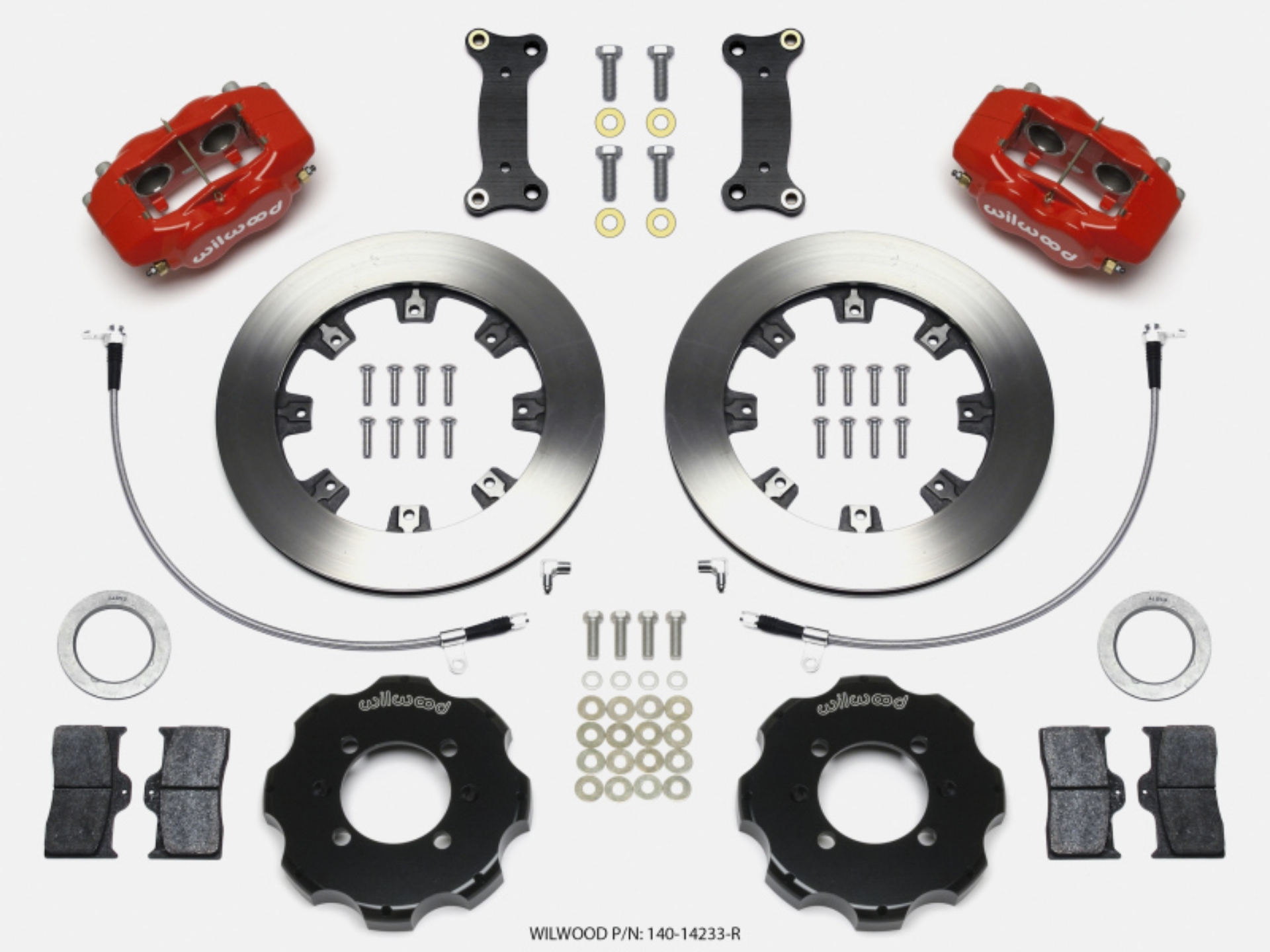 Picture of Wilwood Forged Dynalite Front Hat Kit 12-19in Red 2016-Up Mazda MX5 Miata w- Lines