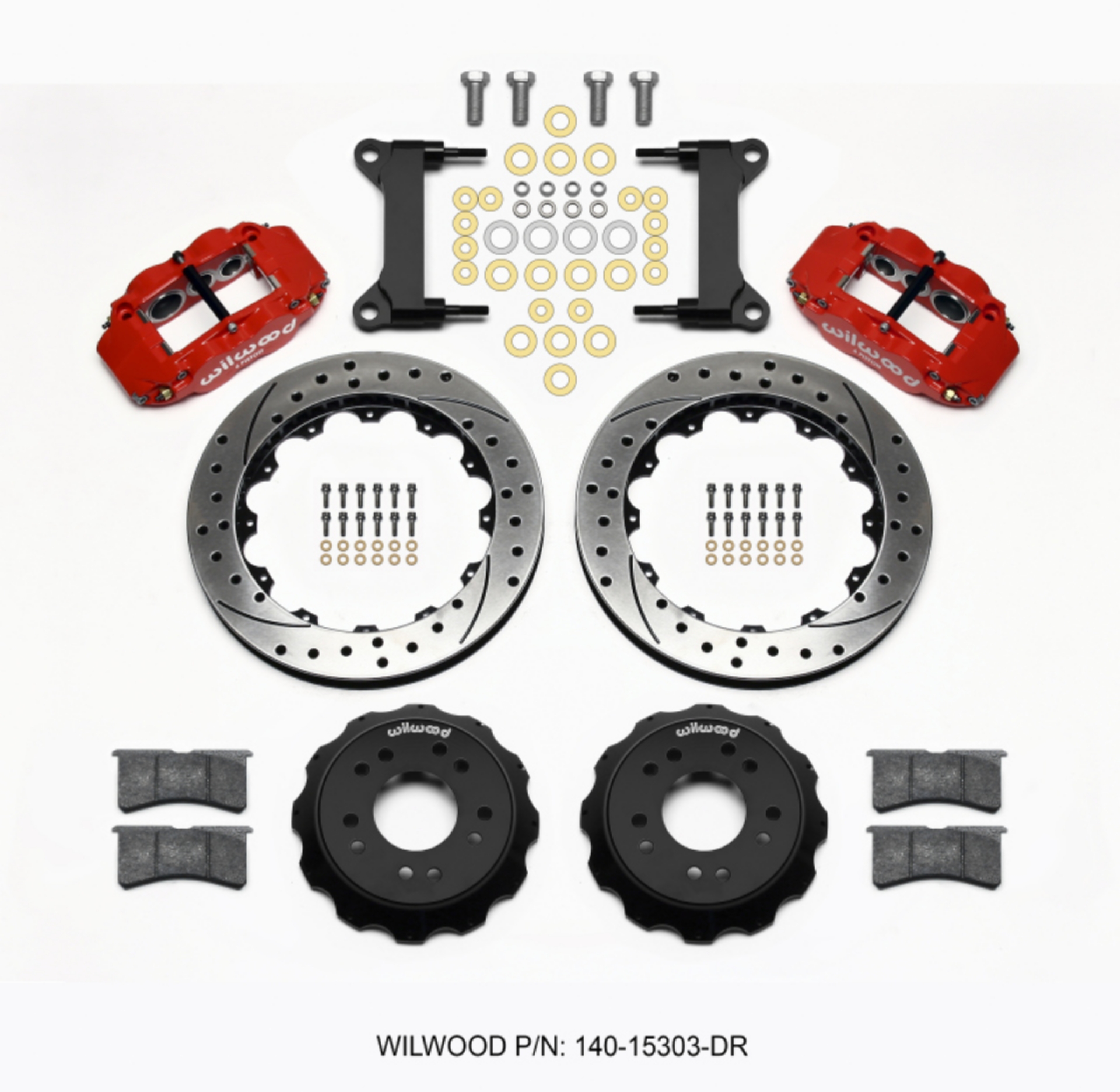 Picture of Wilwood Narrow Superlite 6R Front Hat Kit 13-06 Drilled Red 63-87 C10 w- Wilwood Pro Spindles