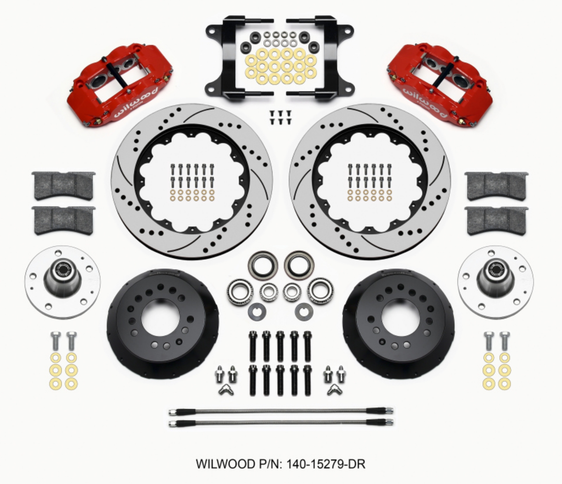 Picture of Wilwood Narrow Superlite 6R Front Hub Kit 14-00in Drill Red 82-92 Camaro--Firebird