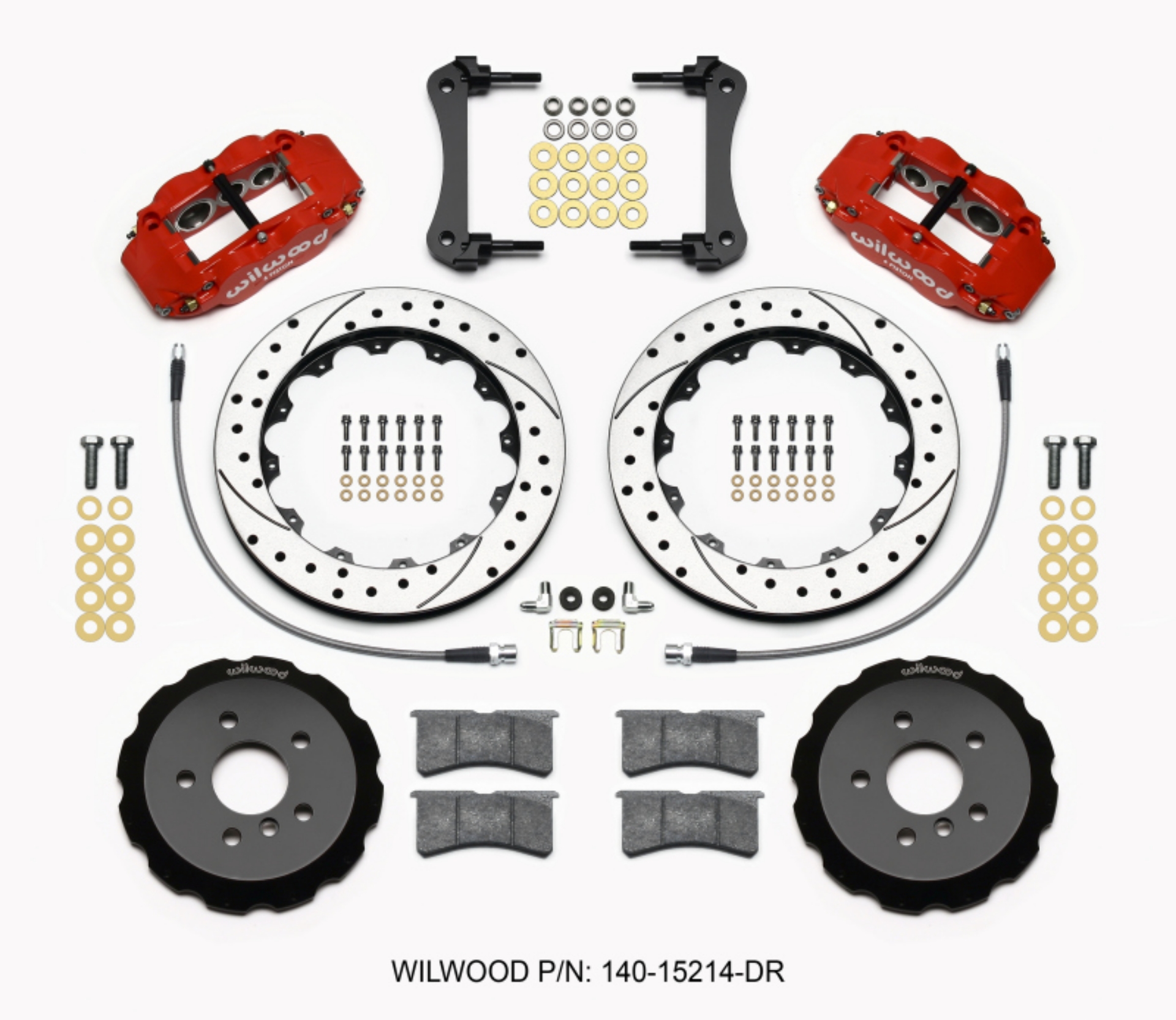 Picture of Wilwood Narrow Superlite 6R Front Hat Kit 12-88in Drill Red 2014-2015 Mini Cooper w-Lines
