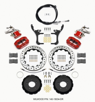 Picture of Wilwood Dynapro Radial4 - MC4 Rear Kit 12-88 Drilled Red 2006-15 Miata w-Lines & Cables