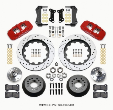 Picture of Wilwood AERO6 Front Hub Kit 15-00 Drilled Red 67-69 Camaro 64-72 Nova Chevelle