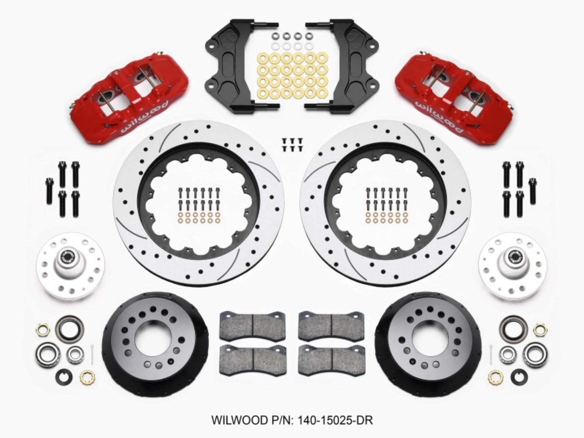 Picture of Wilwood AERO6 Front Hub Kit 15-00 Drilled-Red WWE ProSpindle