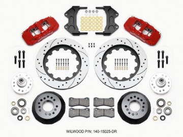 Picture of Wilwood AERO6 Front Hub Kit 15-00 Drilled-Red WWE ProSpindle