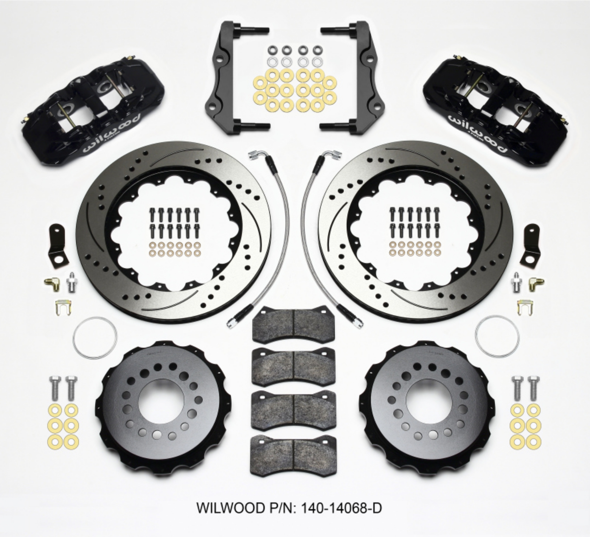 Picture of Wilwood AERO4 Rear Kit 14-25in Drilled 2014-Up Challenger w-Lines