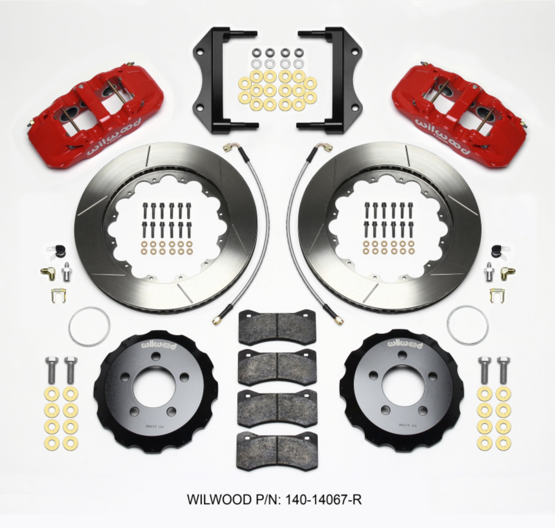 Picture of Wilwood AERO6 Front Hat Kit 14-25 Red 2014-Up Challenger w-Lines