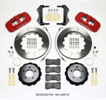 Picture of Wilwood AERO6 Front Hat Kit 14-25 Red 2014-Up Challenger w-Lines