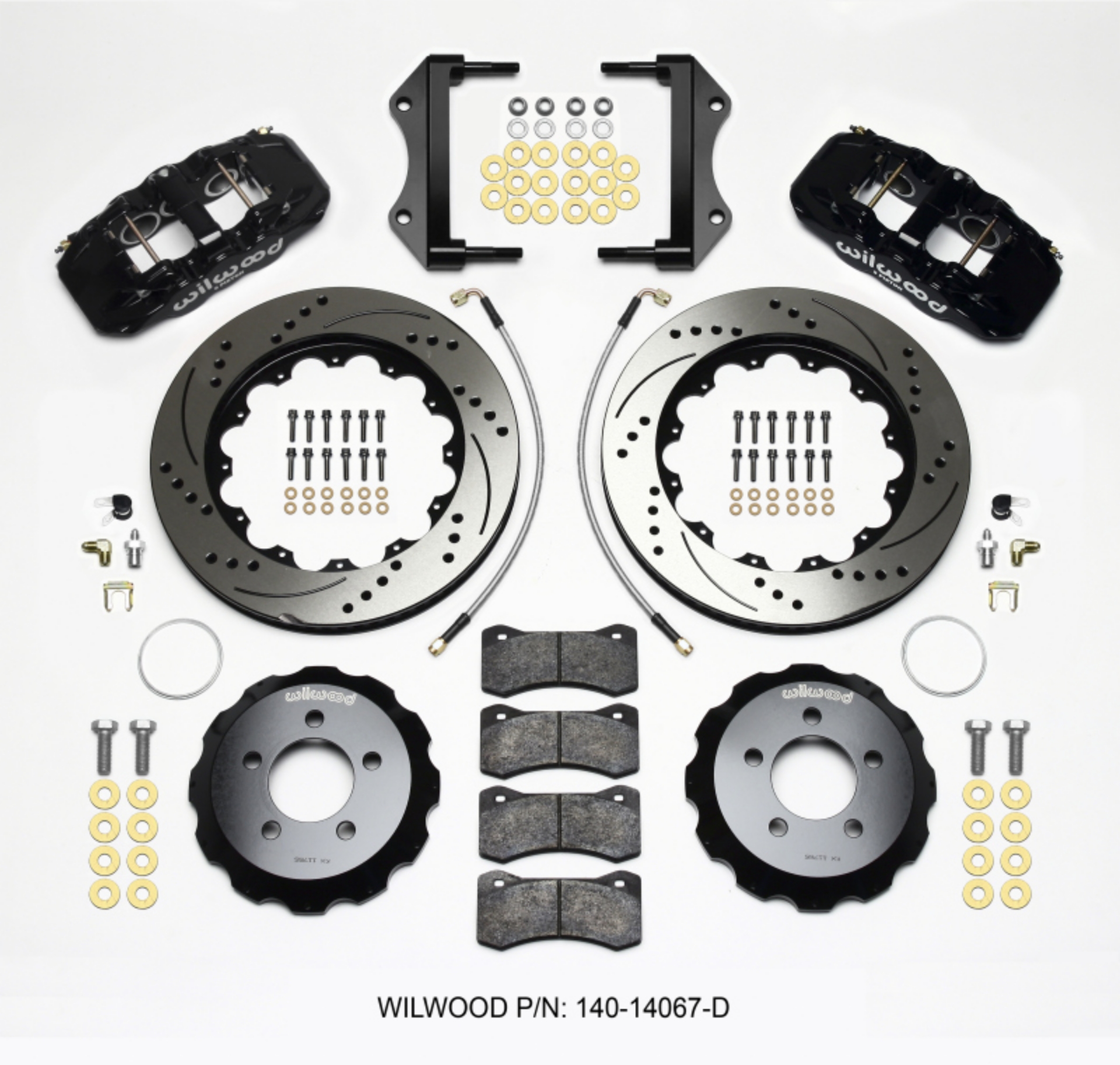 Picture of Wilwood AERO6 Front Hat Kit 14-25 Drilled 2014-Up Challenger w-Lines