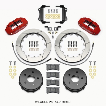 Picture of Wilwood Narrow Superlite 4R Rear Kit 12-88in Red 2007-up Jeep JK w-Lines