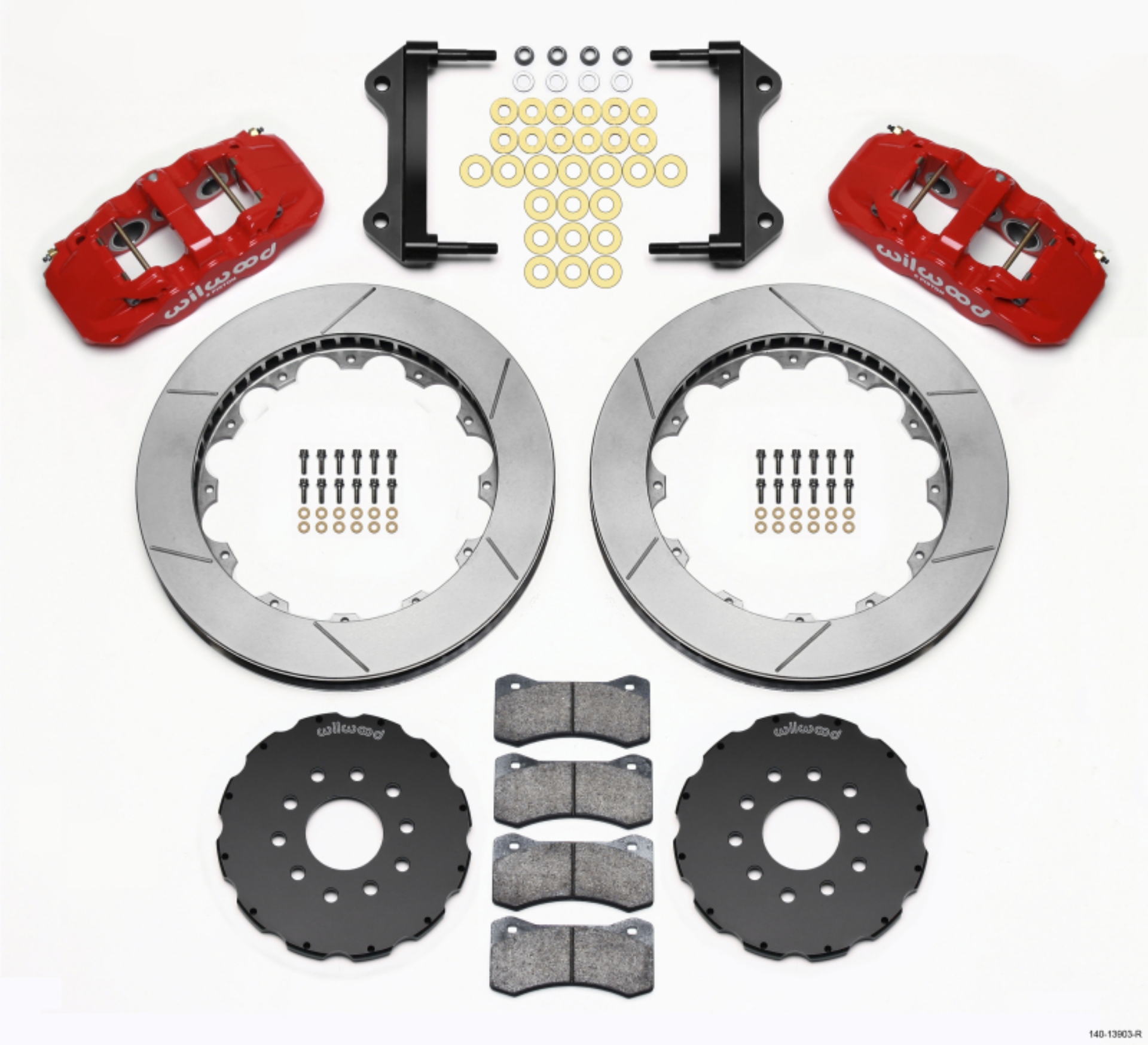 Picture of Wilwood AERO6 Front Hat Kit 15-00 Red 97-04 Corvette C5-Z06 05-13 C6