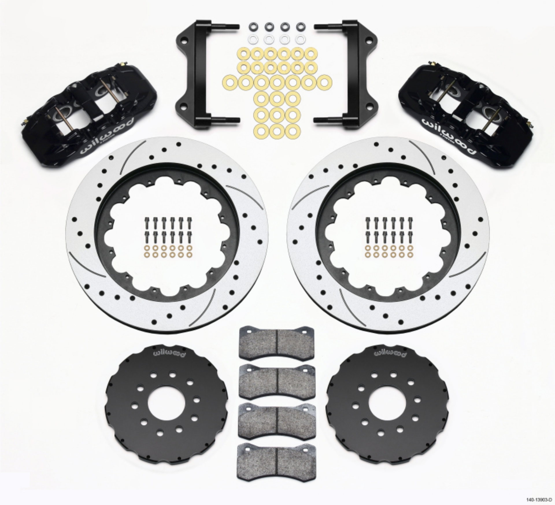 Picture of Wilwood AERO6 Front Hat Kit 15-00 Drilled 97-04 Corvette C5-Z06 05-13 C6