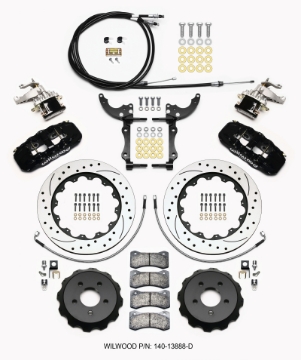 Picture of Wilwood AERO4 - MC4 Rear Kit 14-00 Drilled 15-23 Mustang w-Lines & Cables