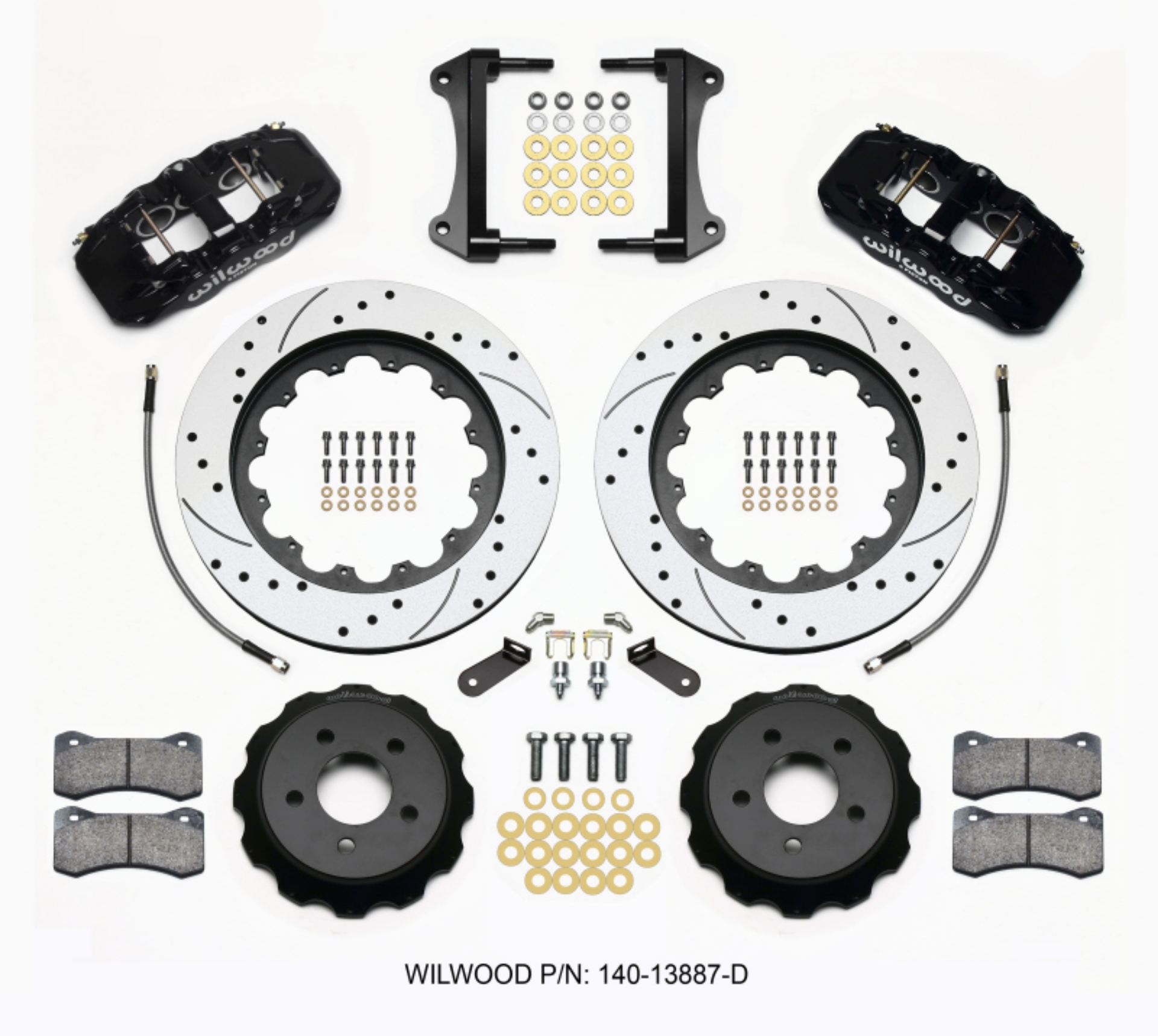 Picture of Wilwood AERO6 Front Hat Kit 15-00 Drilled 15-23 Mustang w-Lines