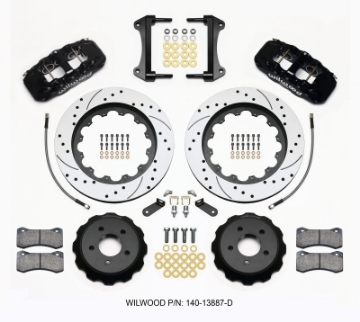 Picture of Wilwood AERO6 Front Hat Kit 15-00 Drilled 15-23 Mustang w-Lines