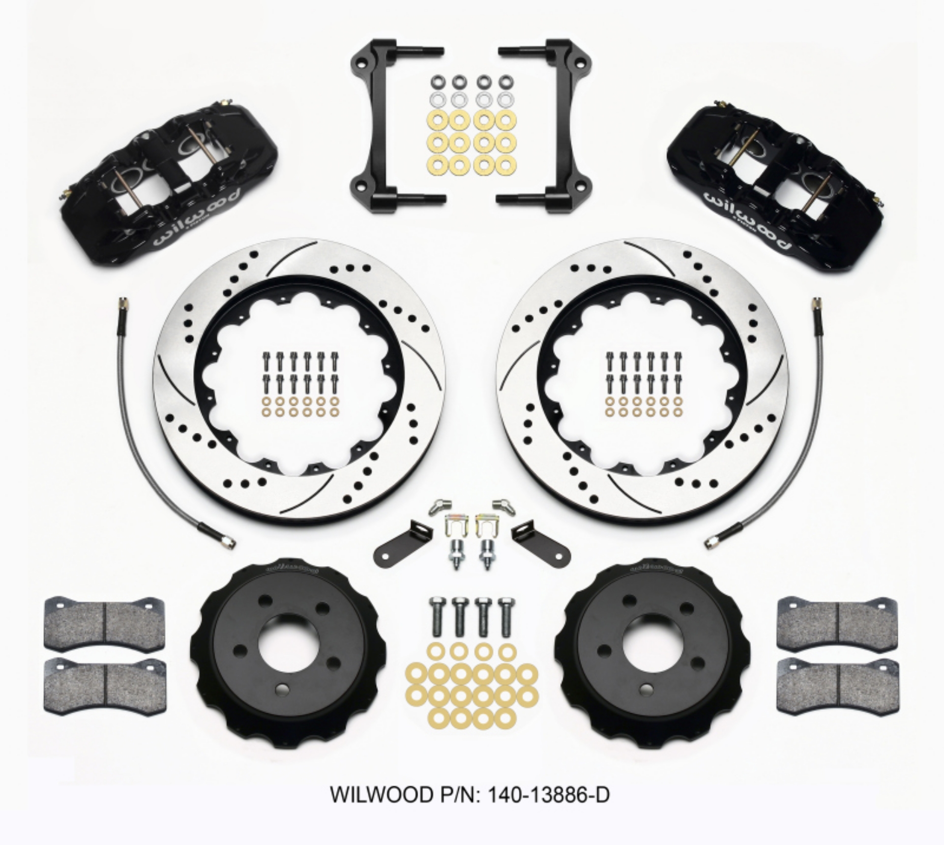 Picture of Wilwood AERO6 Front Hat Kit 14-00 Drilled 15-23 Mustang w-Lines