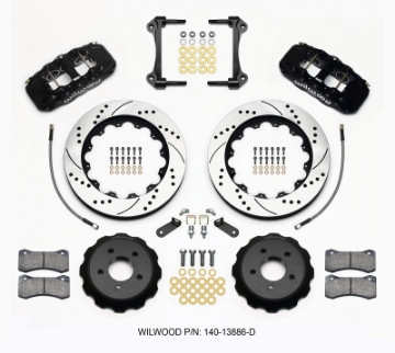 Picture of Wilwood AERO6 Front Hat Kit 14-00 Drilled 15-23 Mustang w-Lines
