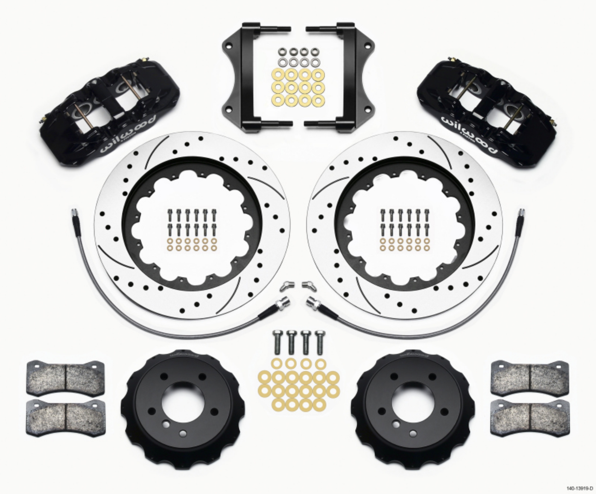 Picture of Wilwood AERO6 Front Hat Kit 15-00 Drilled 2007-2011 BMW E90 Series w-Lines