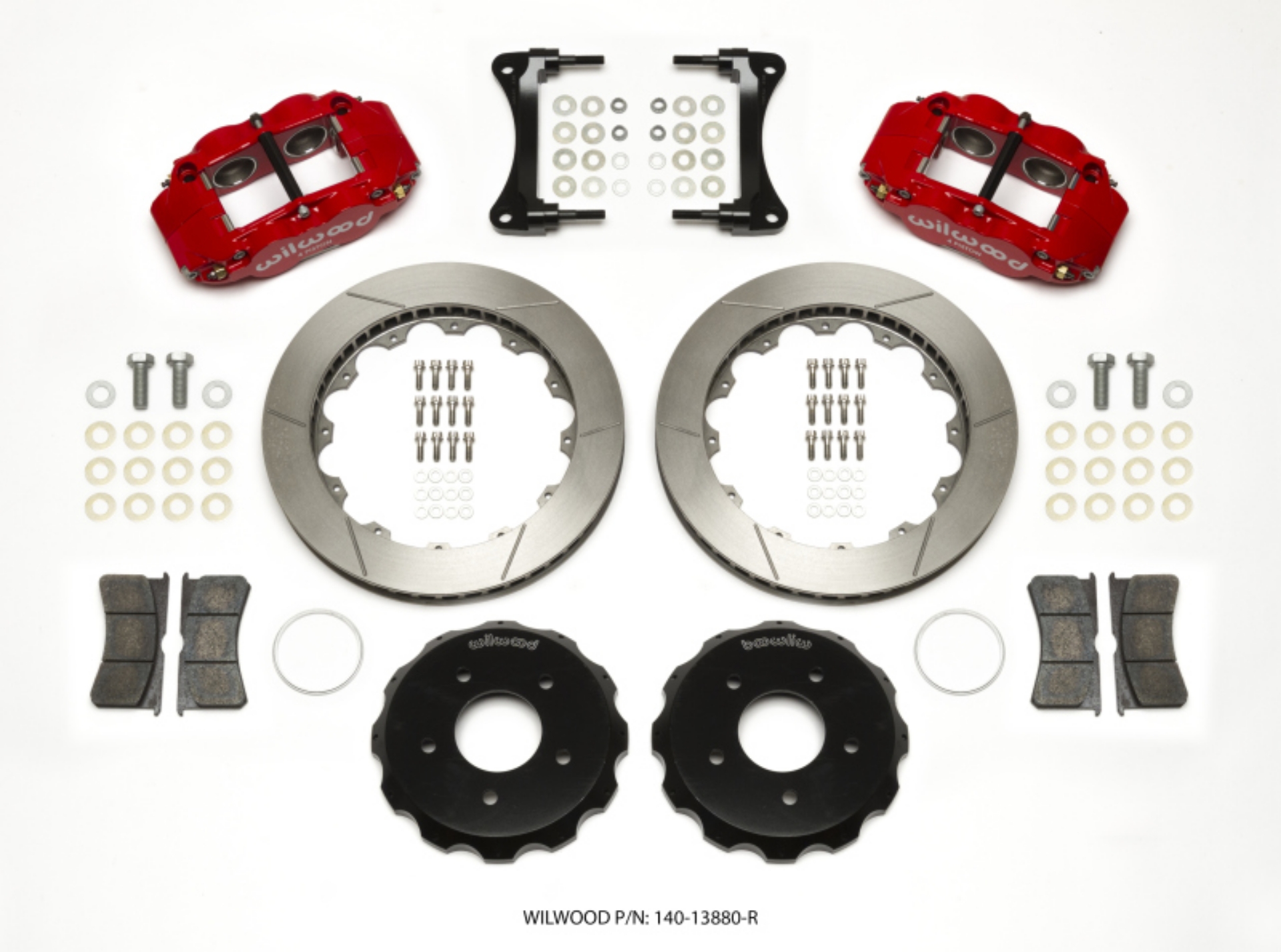 Picture of Wilwood Narrow Superlite 4R Front Hat Kit 12-88in Red 2007-Up Jeep Wrangler