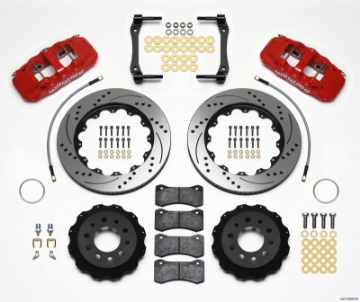 Picture of Wilwood AERO4 Rear Kit 14-25in Drilled Red 2014-Up Corvette C7 w-Lines