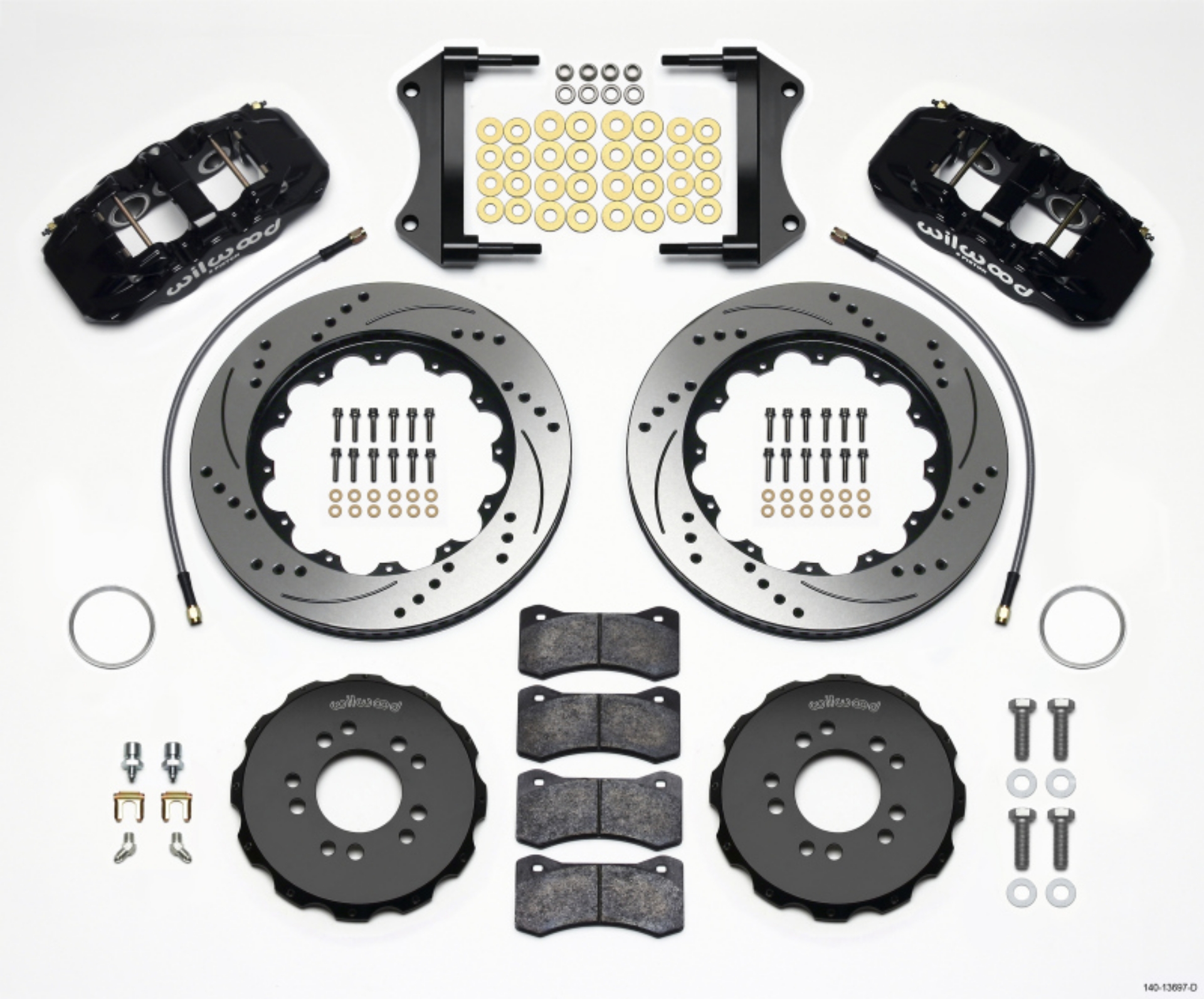 Picture of Wilwood AERO6 Front Hat Kit 14-25 Drilled 2014-Up Corvette C7 w-Lines