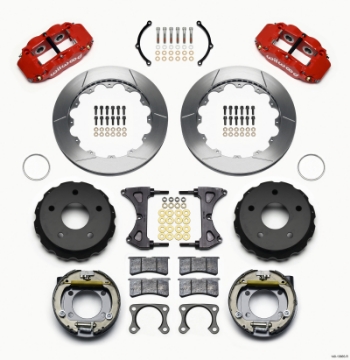 Picture of Wilwood Narrow Superlite 4R Rear P-Brk Kit 12-88in Red Big Ford New 2-38in Off Bronco 5 x 5-50