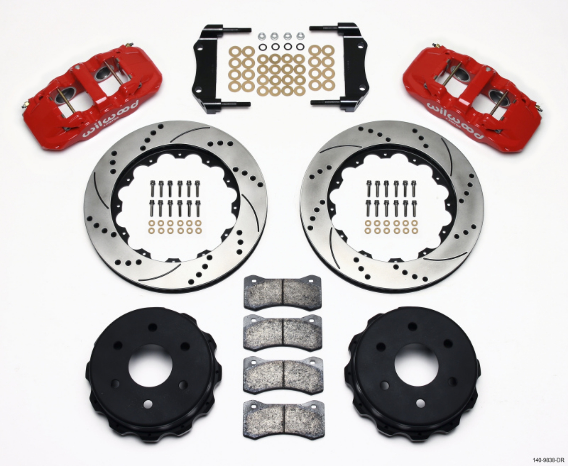 Picture of Wilwood AERO4 RearTruck Kit 14-25in Drill Red 1999-2010 GM 1500-SUV 2 Piston OE Caliper