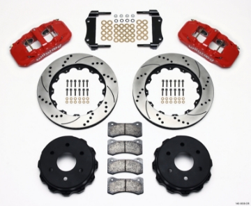 Picture of Wilwood AERO4 RearTruck Kit 14-25in Drill Red 1999-2010 GM 1500-SUV 2 Piston OE Caliper