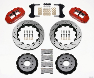 Picture of Wilwood Narrow Superlite 6R Front Hat Kit 14-00in Drilled Red 98-02 Camaro-Firebird