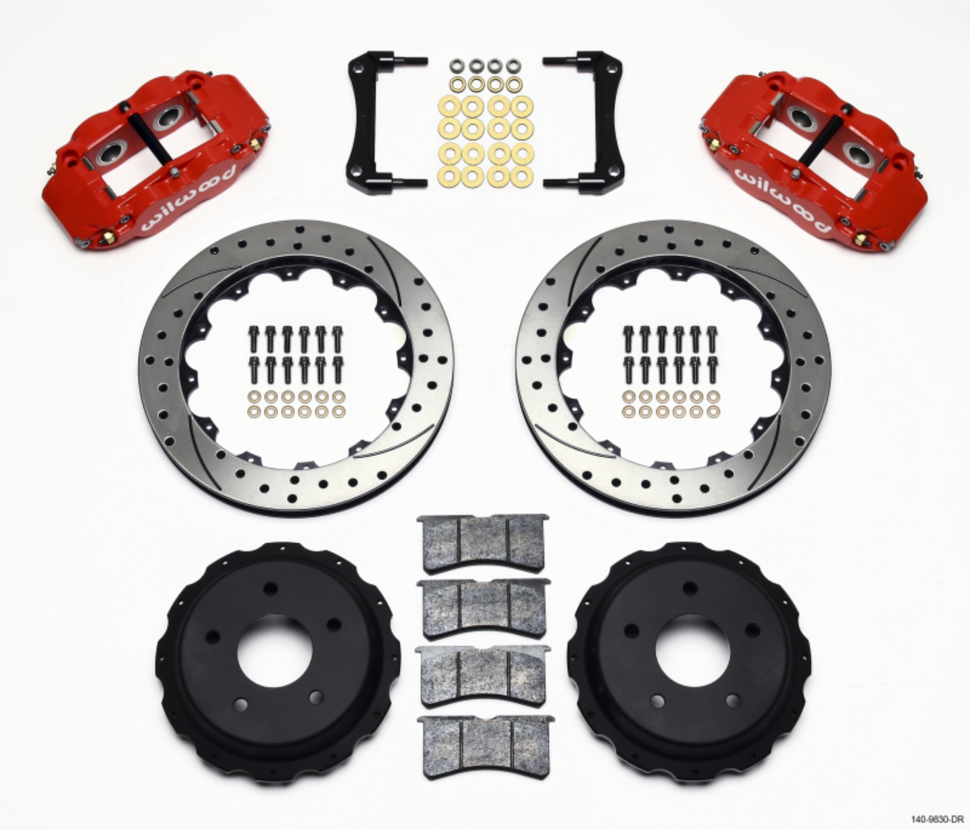 Picture of Wilwood Narrow Superlite 4R Rear Kit 12-88in Drilled Red 98-02 Camaro-Firebird