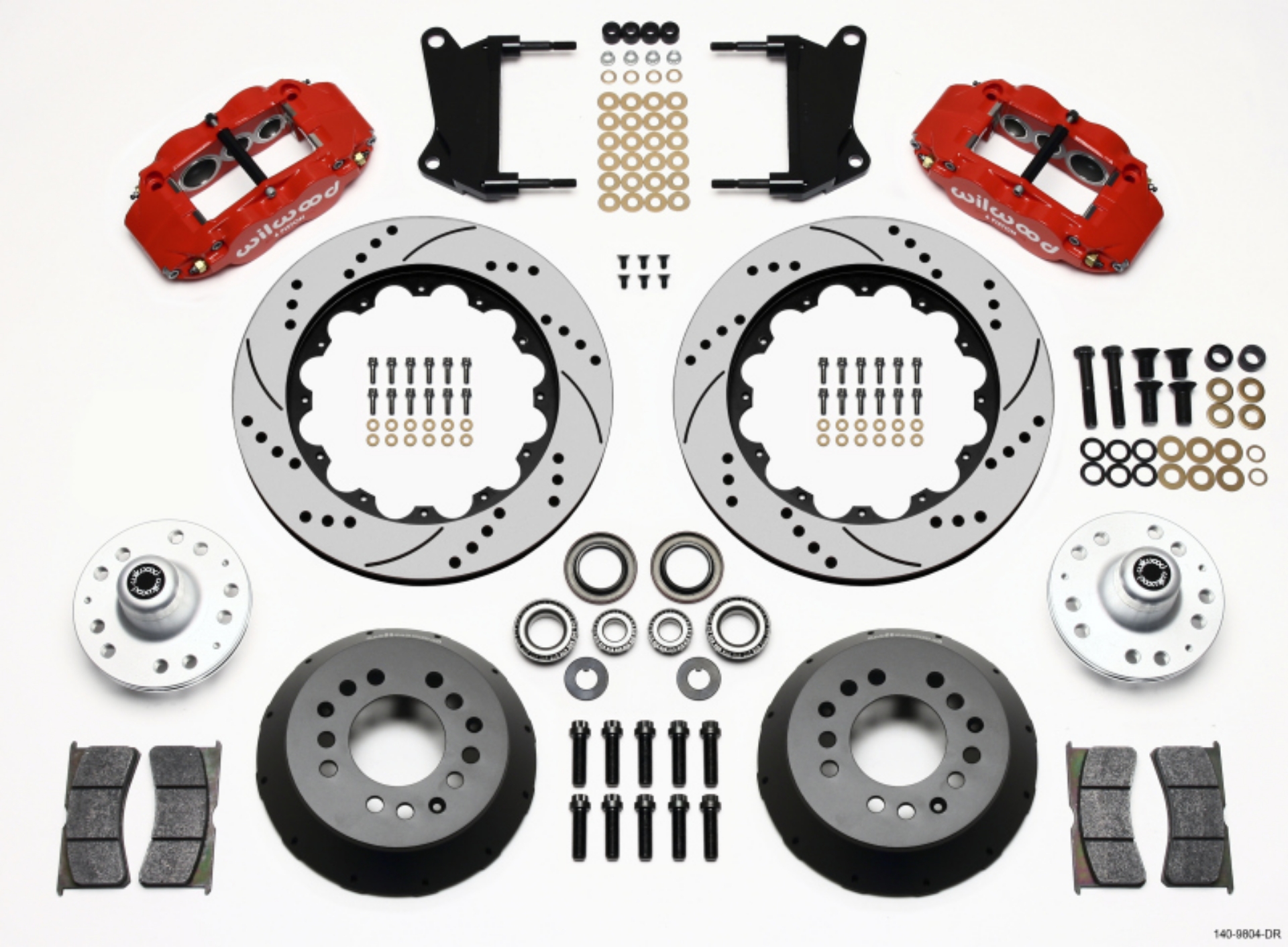 Picture of Wilwood Narrow Superlite 6R Front Hub Kit 14-00in Drill Red 67-69 Camaro 64-72 Nova Chevelle