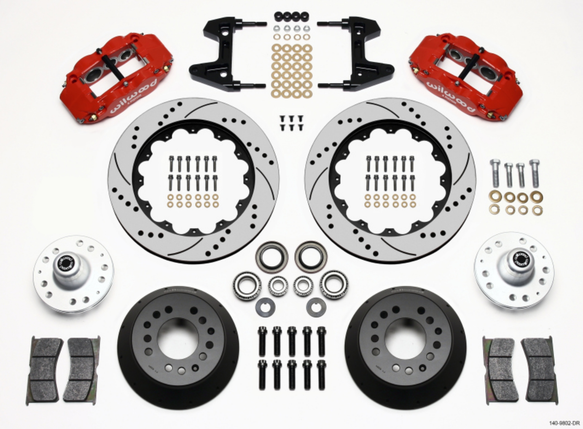 Picture of Wilwood Narrow Superlite 6R Front Hub Kit 14-00in Drill Red 74-80 Pinto-Mustang II Disc Spindle only