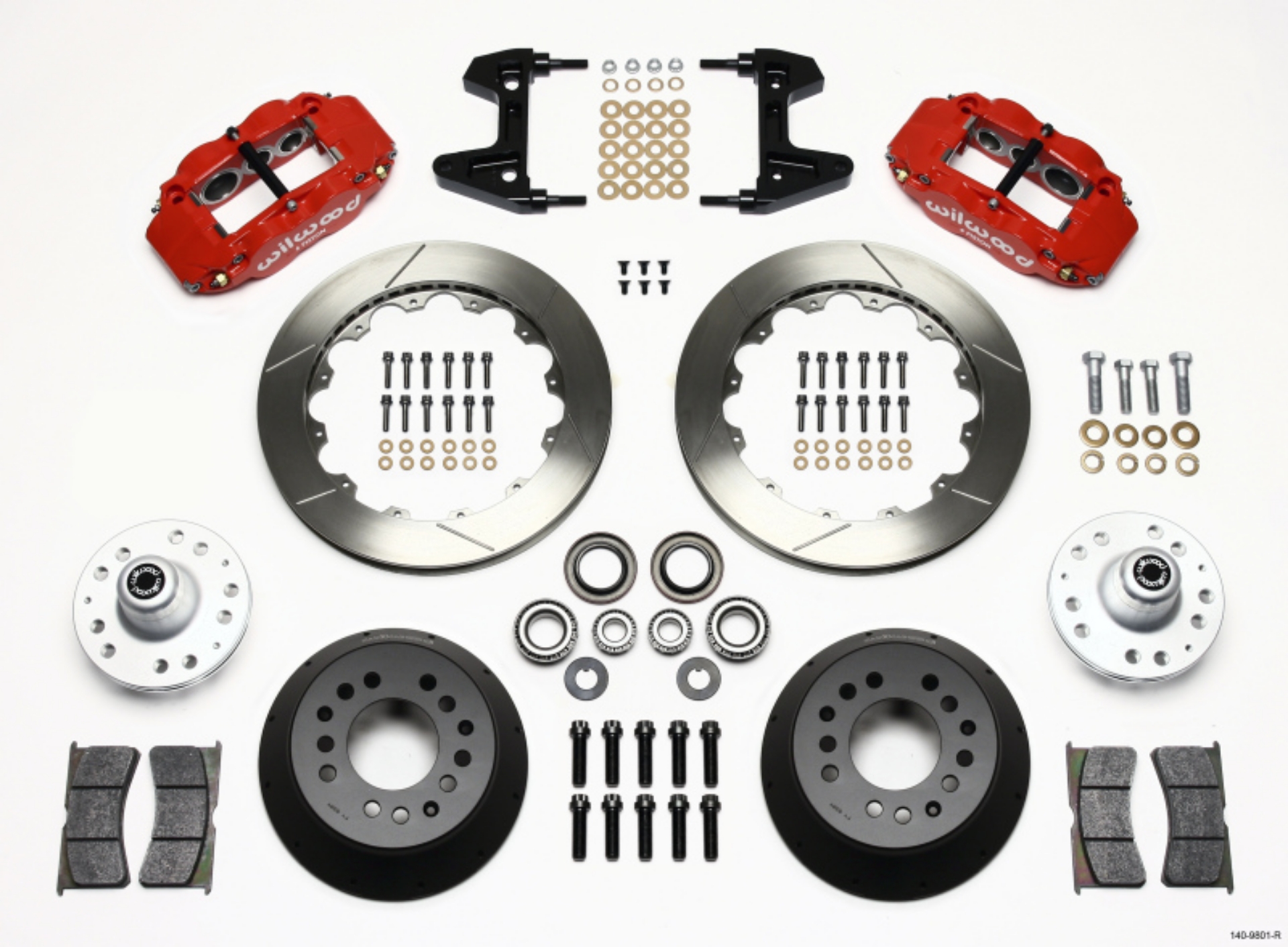 Picture of Wilwood Narrow Superlite 6R Front Hub Kit 12-88in Red 74-80 Pinto-Mustang II Disc Spindle only