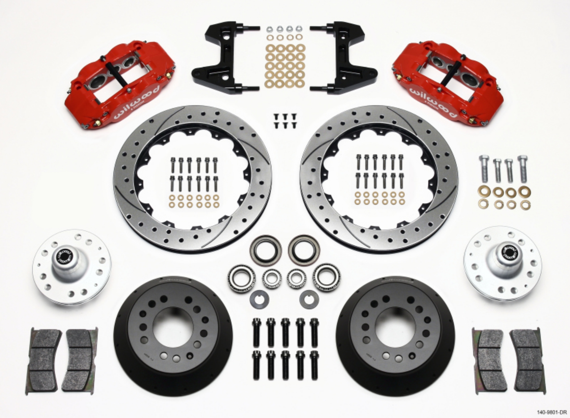 Picture of Wilwood Narrow Superlite 6R Front Hub Kit 12-88in Drill Red 74-80 Pinto-Mustang II Disc Spindle only