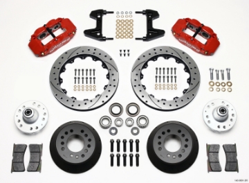 Picture of Wilwood Narrow Superlite 6R Front Hub Kit 12-88in Drill Red 74-80 Pinto-Mustang II Disc Spindle only