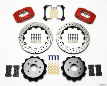 Picture of Wilwood Dynapro Radial Rear Kit 13-00in Drilled Red Nissan 350Z-Fiti G35