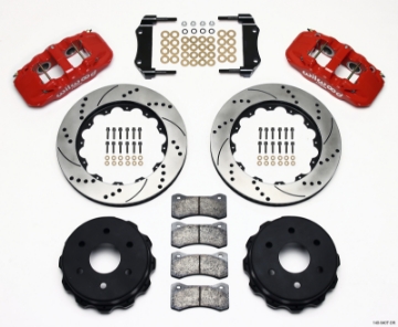Picture of Wilwood AERO4 RearTruck Kit 14-25in Drill Red 1999-2010 GM 1500-SUV 1 Piston OE Caliper