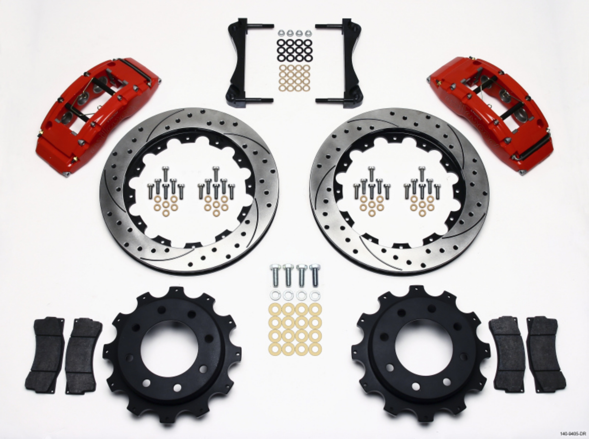 Picture of Wilwood TC6R Rear Kit 16-00in Drilled Red 1999-2010 GM H2 - 2500 4-63 Cntr