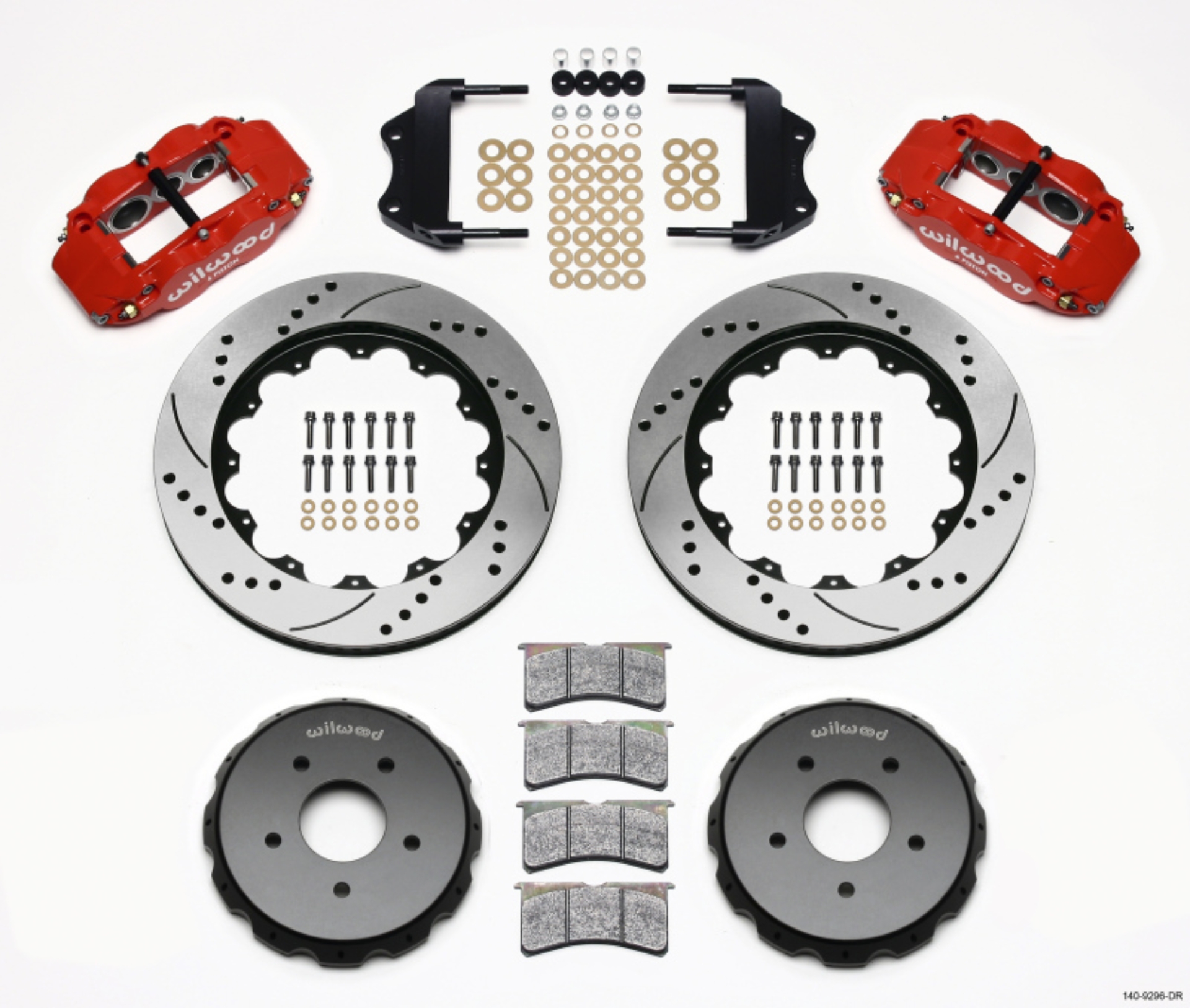 Picture of Wilwood Narrow Superlite 6R Front Hat Kit 14-00in Drilled Red 2004-2006 Pontiac GTO