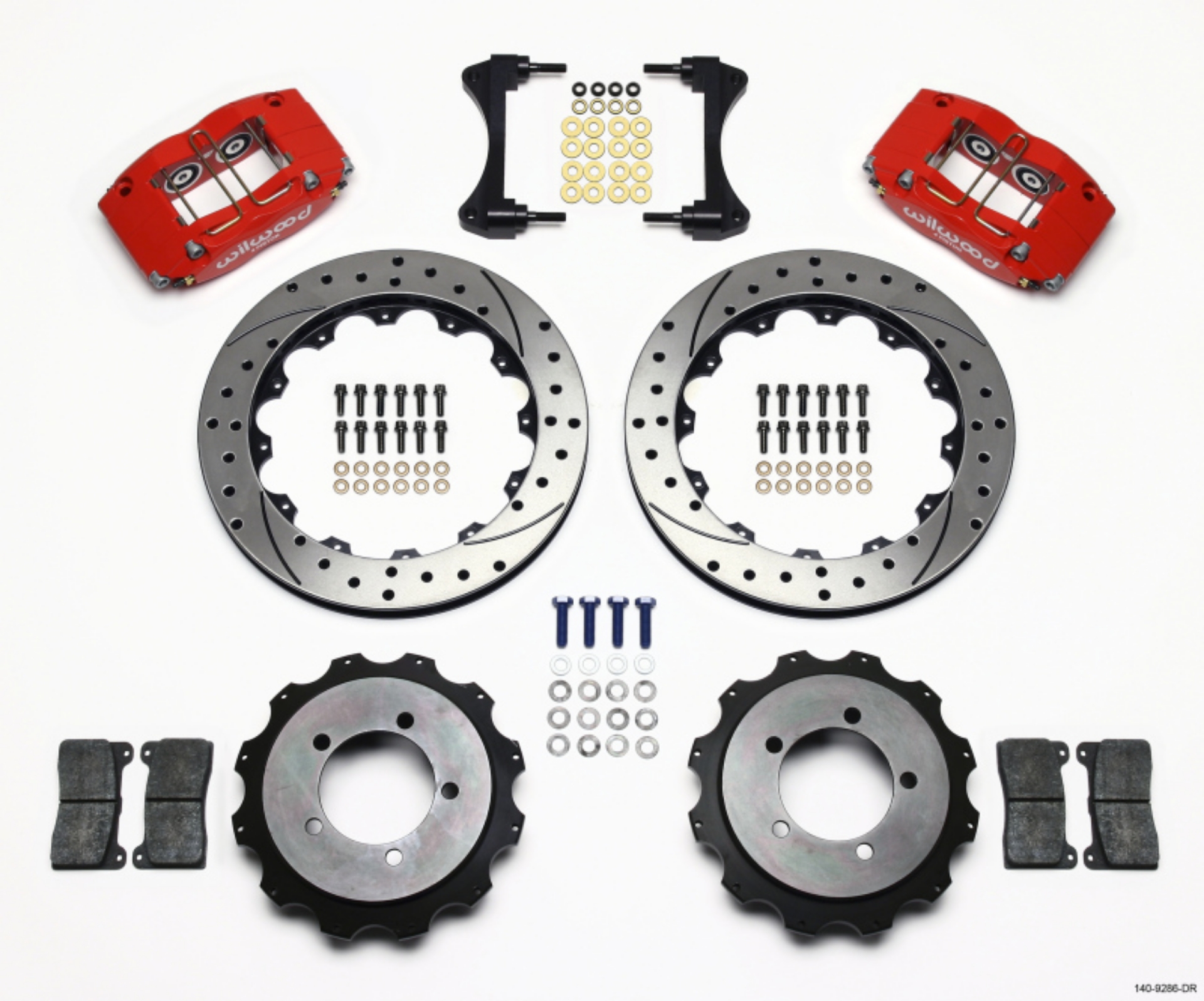 Picture of Wilwood Dynapro Radial Rear Kit 13-00in Drilled Red Mitsubishi EVO VIII