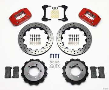 Picture of Wilwood Dynapro Radial Rear Kit 13-00in Drilled Red Mitsubishi EVO VIII