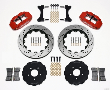 Picture of Wilwood Narrow Superlite 6R Front Hat Kit 14-00in Drilled Red Mitsubishi EVO VIII