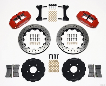 Picture of Wilwood Narrow Superlite 6R Front Hat Kit 13-06in Drilled Red Mitsubishi EVO VIII