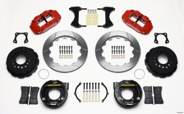 Picture of Wilwood Narrow Superlite 4R Rear P-Brk Kit 12-88in Red 58-64 Olds-Pontiac Ends 2-81in Offset