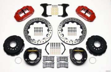 Picture of Wilwood Narrow Superlite 4R Rear P-Brk Kit 12-88in Drilled Red Ford 8-8 w-2-5in Offset-5 Lug